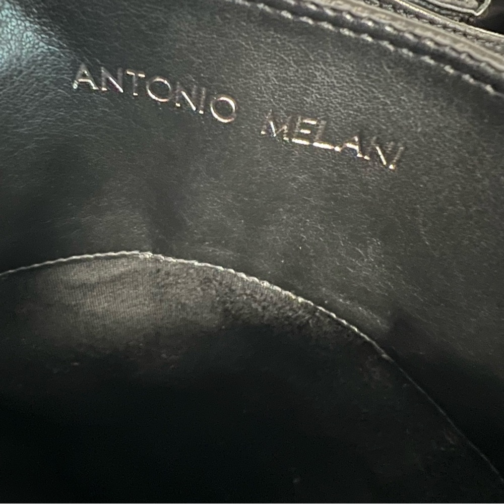 ANTONIO MELANI Tall Black Leather Heeled Boots Size 8.5M - Picture 9 of 11
